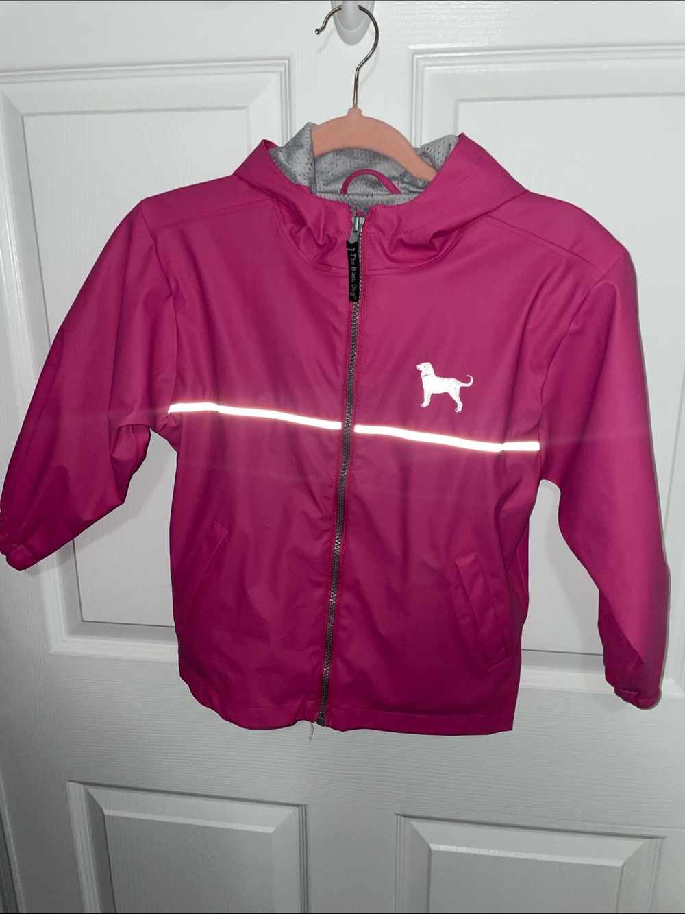 Kids Pink Reflective Dog Logo Jacket